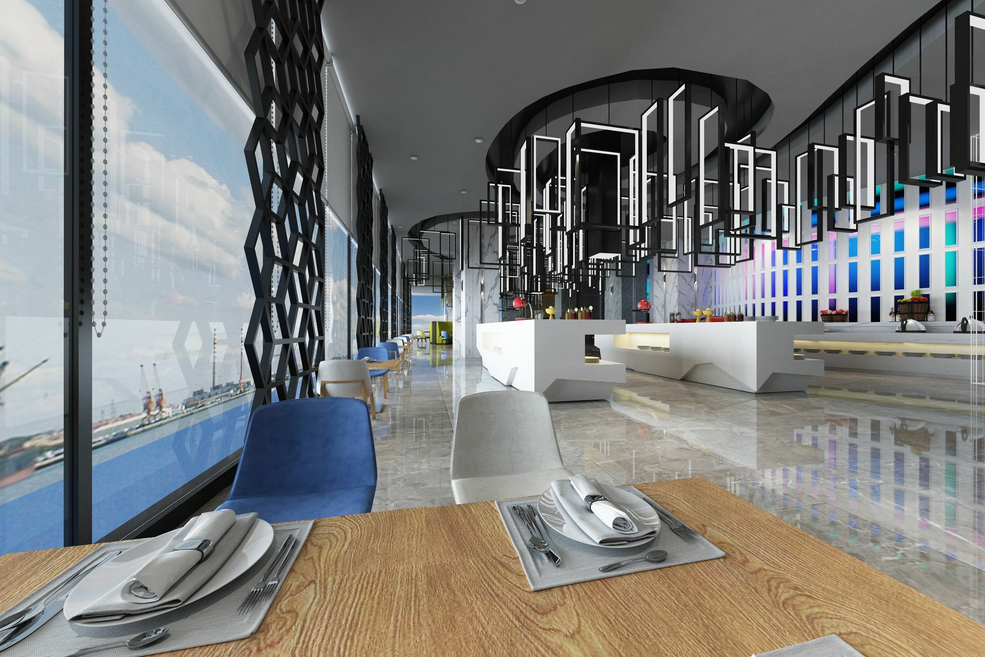 فندق فريزر بليس بوتري هاربر نوساجايا المظهر الخارجي الصورة 3D rendering of a restaurant